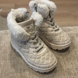 Carter's White Quilted Fur Boots